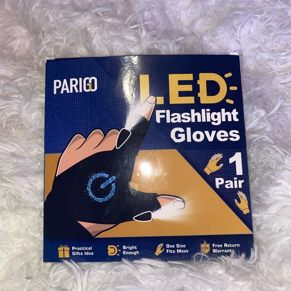 *NIB* Parigo LED Flashlight Gloves, 1 Pair, Light Works